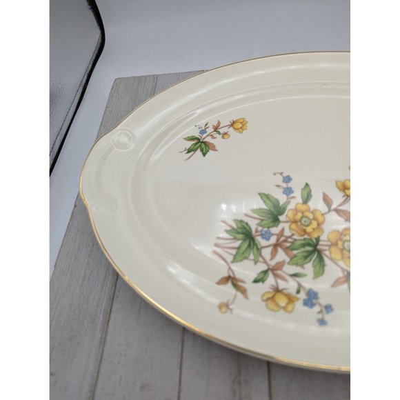 Vintage Set Taylor Smith Taylor Serving Platter Yellow Buttercups TST237 - Picture 3 of 5